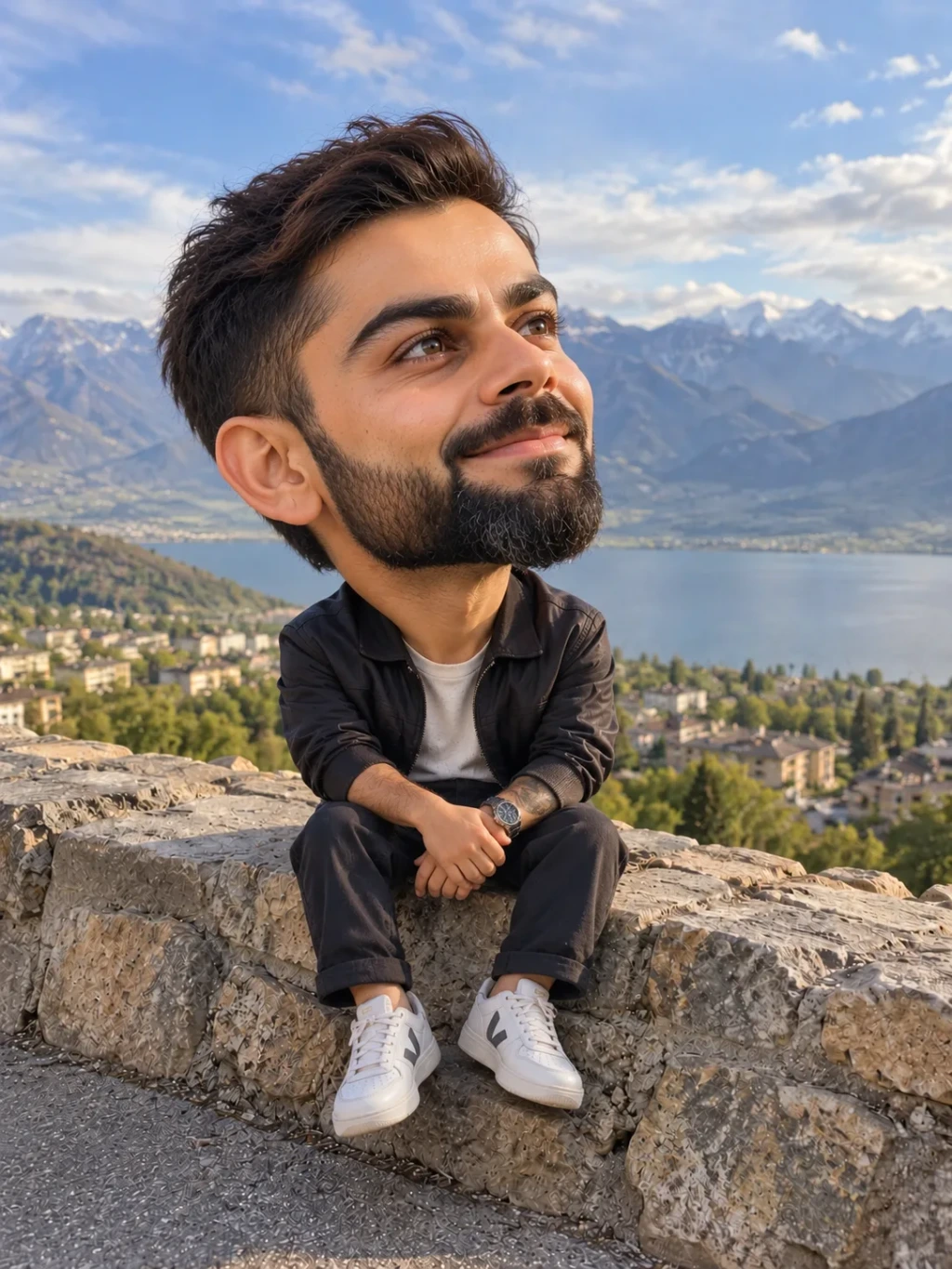 Oversized Head Travel Portrait