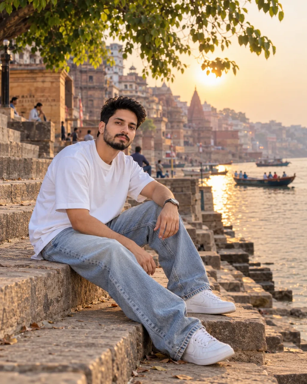 Ganga Side Sitting Evening Portrait
