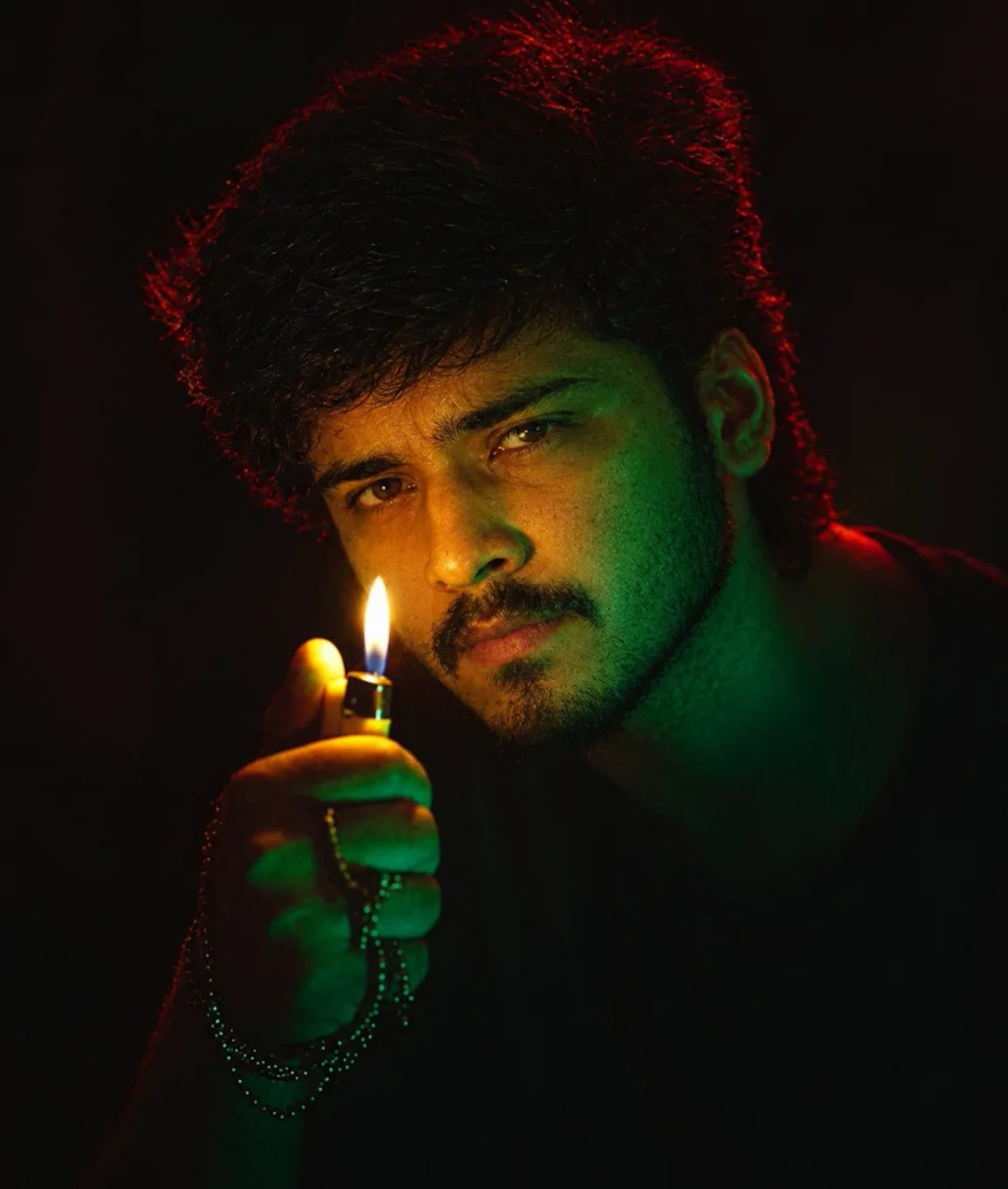 Neon Noir Lighter Portrait – Cinematic Face Swap