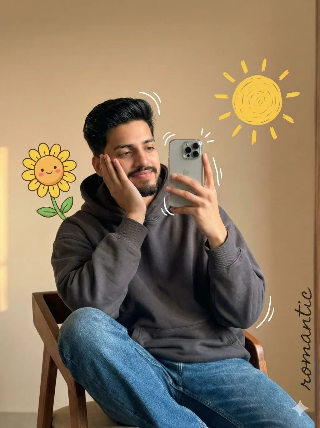 Aesthetic Cozy Mirror Selfie Prompt