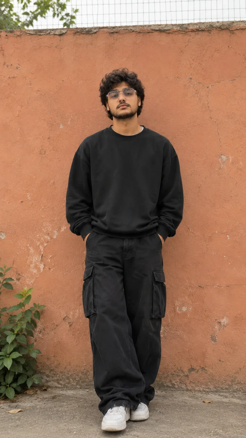 Terracotta Wall Streetwear Portrait.