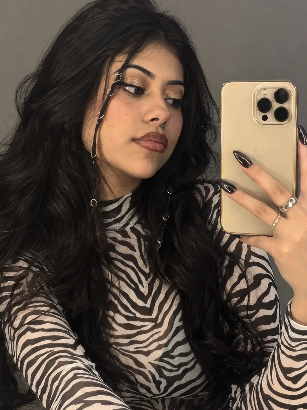 Ultra realistic mirror selfie portrait