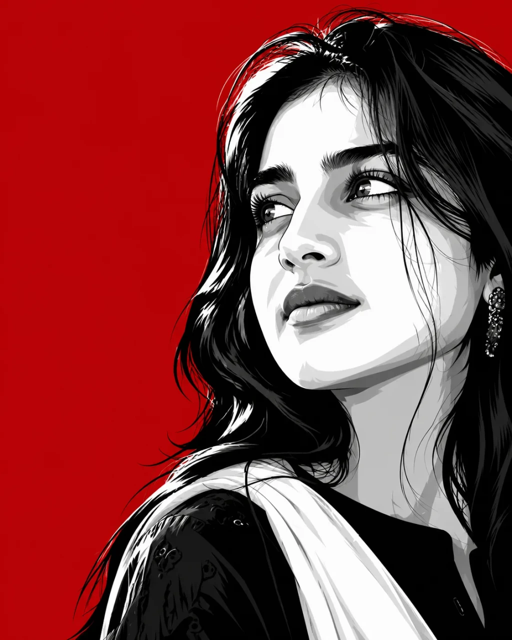 Sharp Black &amp; White Vector Portrait