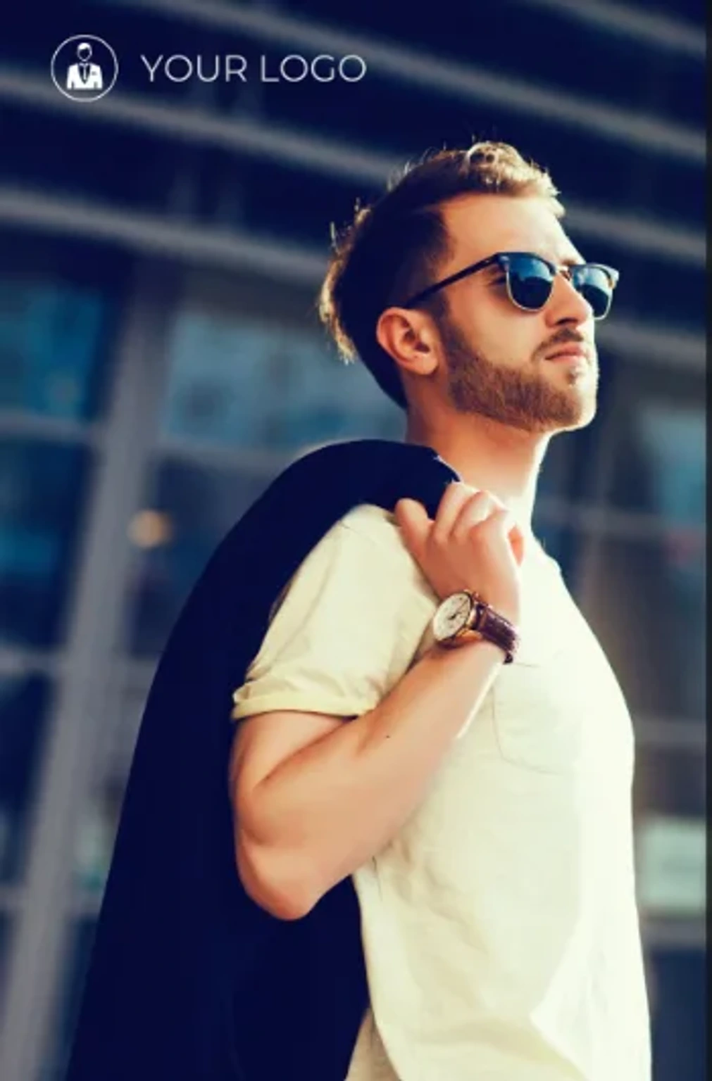 Stylish Young Man in Sunglasses – Premium Fashion Advertisement