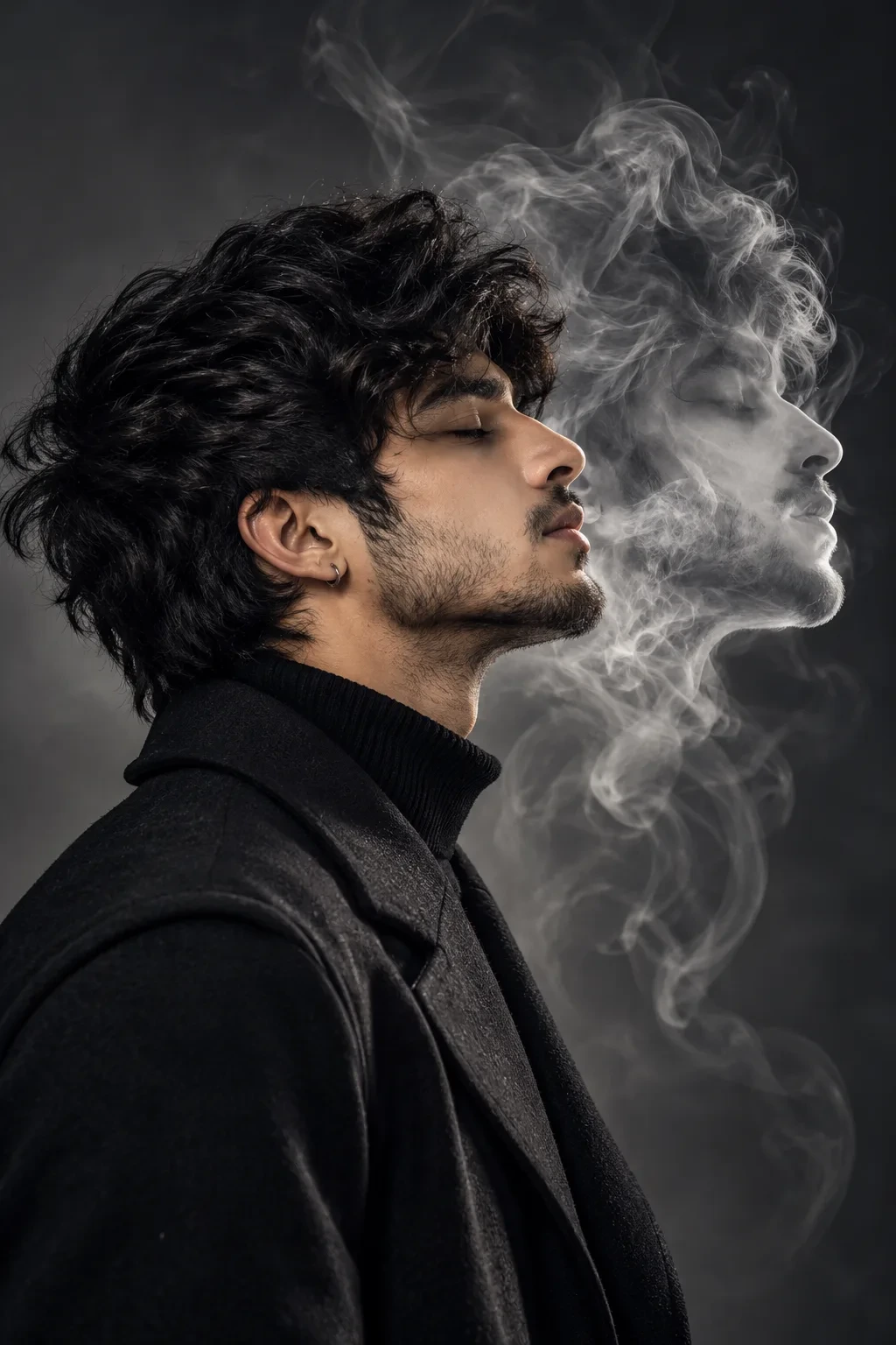 Echoes of the Soul | Ethereal Smoke Portrait 🖤🌫️