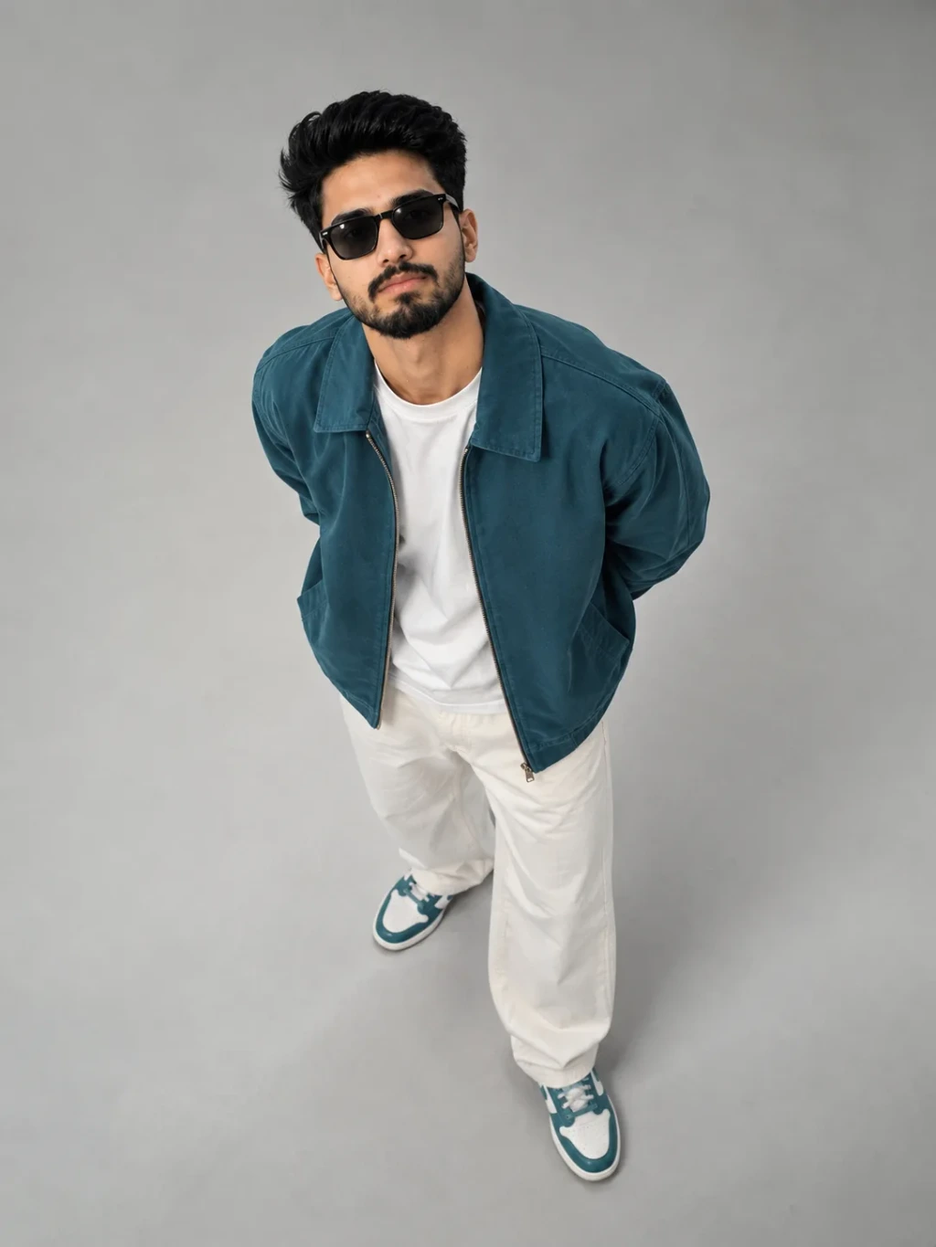 Stylish Top-down Angle Fashion Portrait