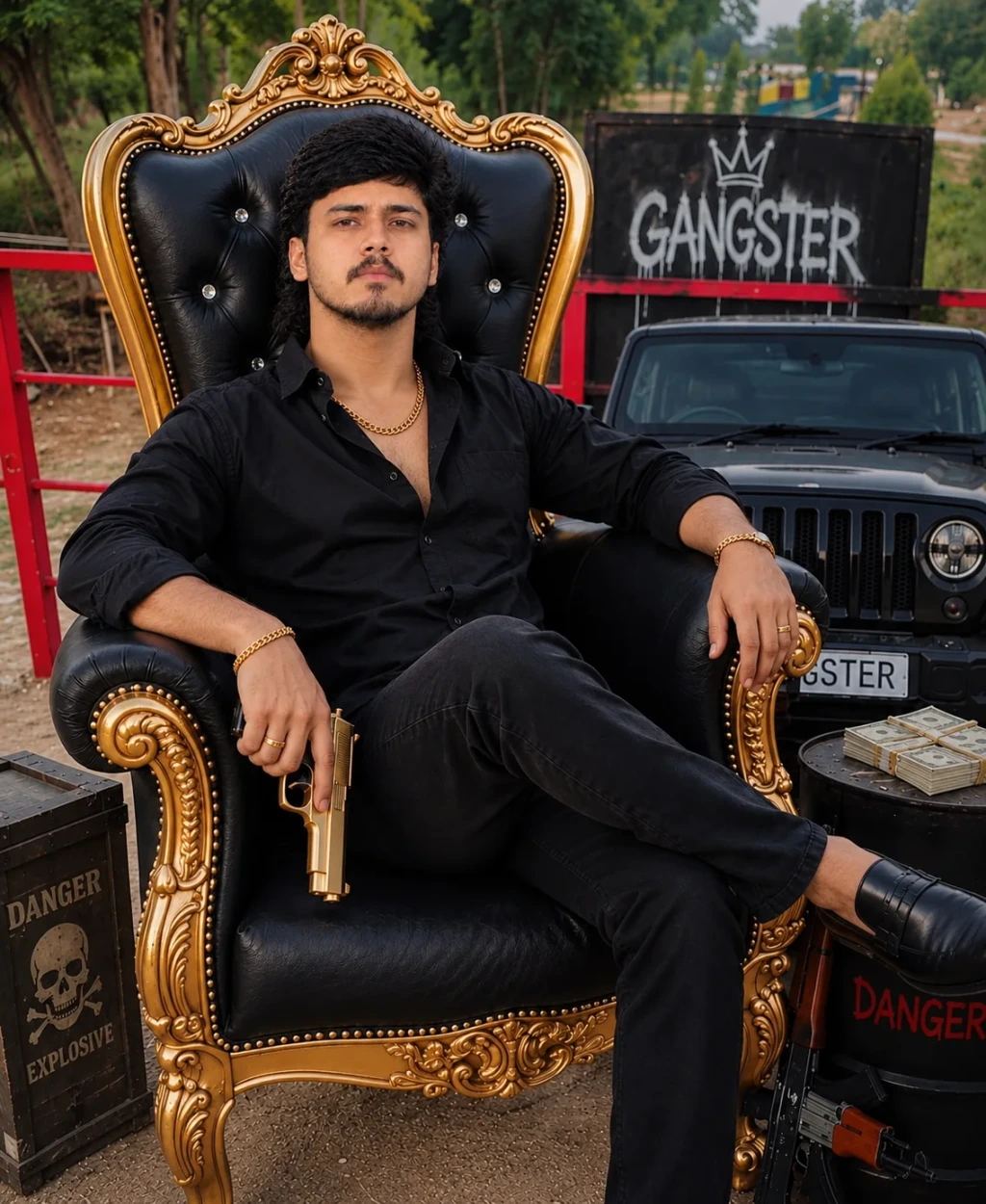 Royal Gangster – Black &amp; Gold Luxury Portrait
