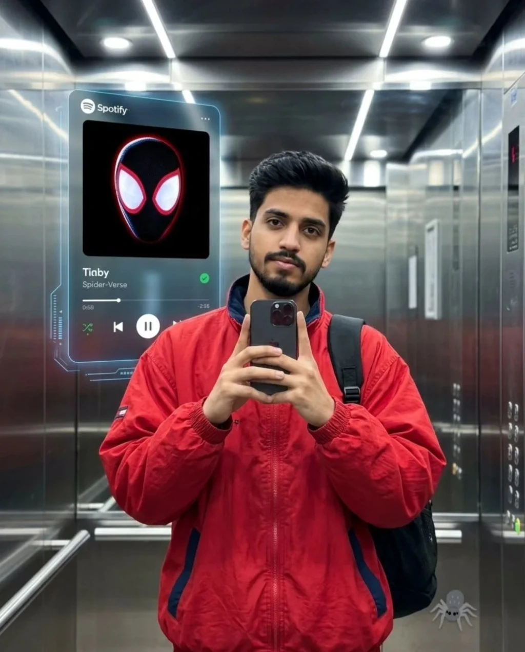 Spiderman Style Mirror Selfie Portrait