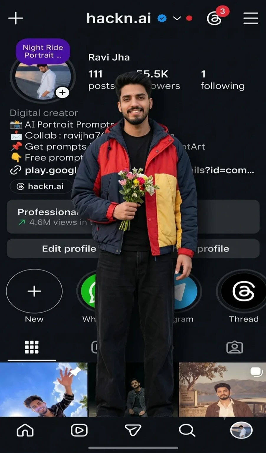 AI Creator Portrait: The Face Behind hackn.ai | Instagram Profile Transformation