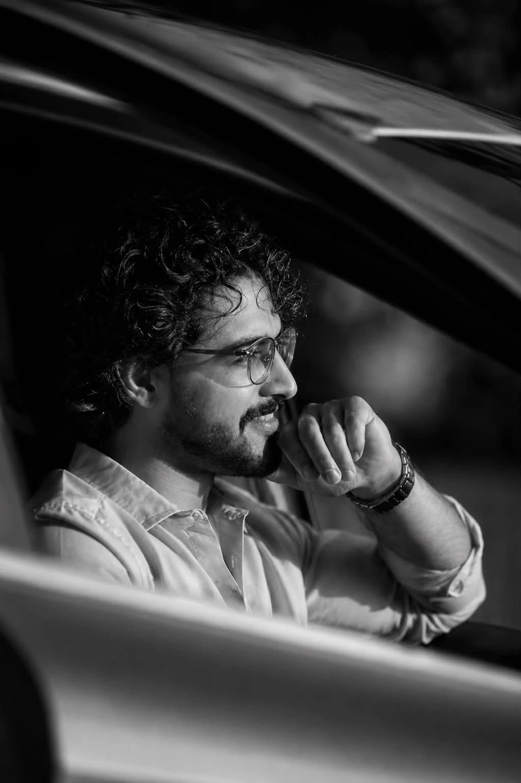 In the car