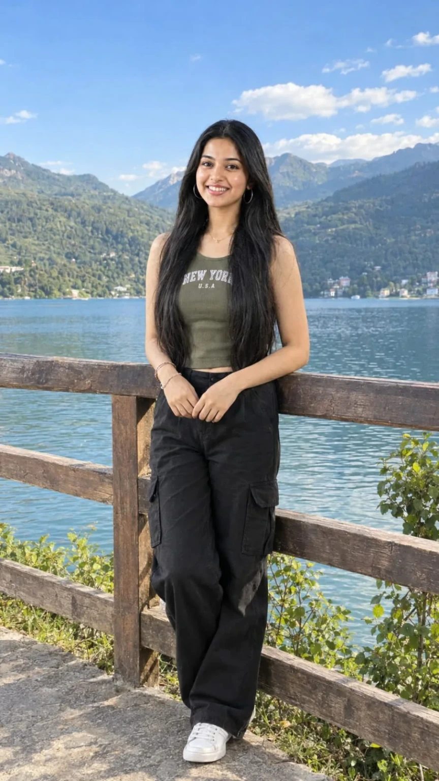 Lakeside Mountain Travel Look prompt