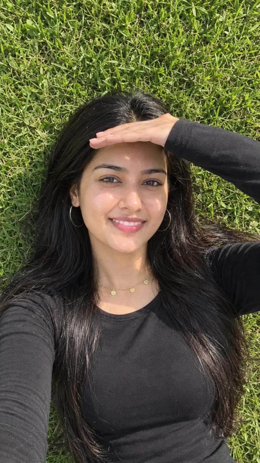 Natural Grass Selfie Portrait