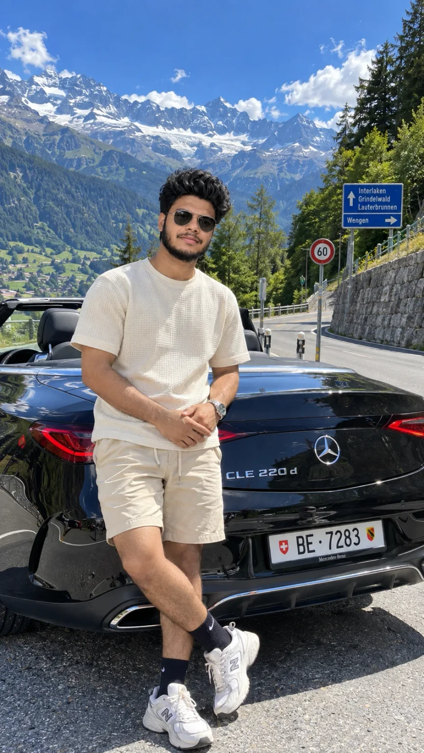 Swiss Alps Luxury Road Trip Portrait