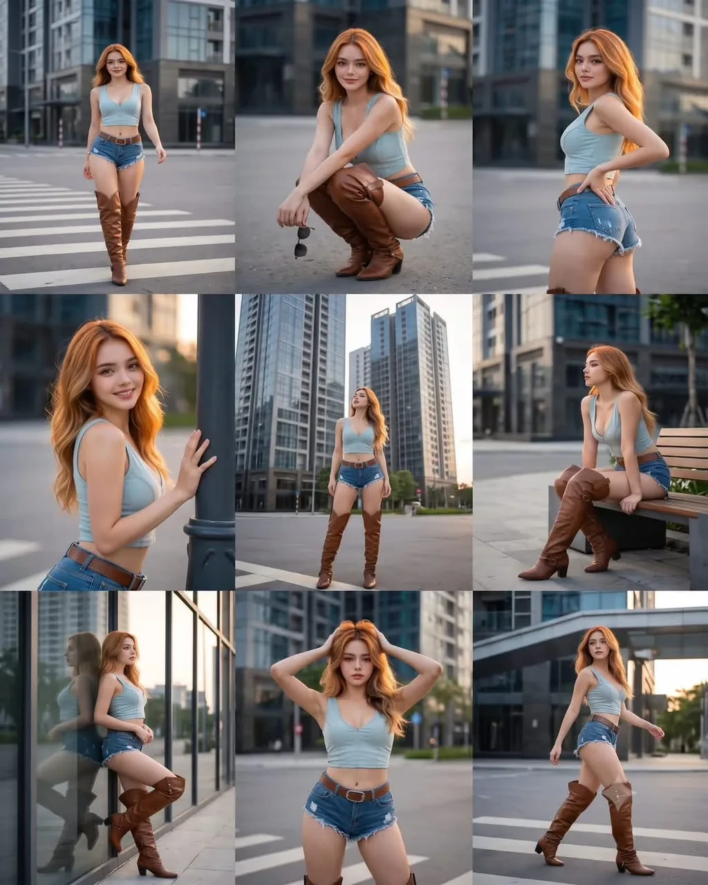 Urban Fashion 3x3 Contact Sheet Portrait