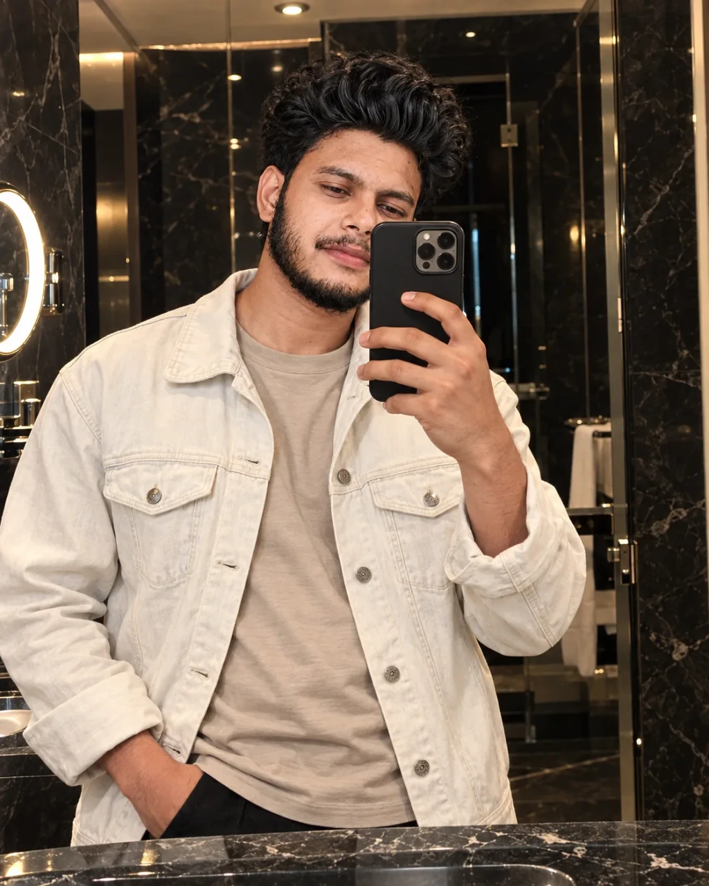 Luxury Mirror Selfie Vibes 🖤📱