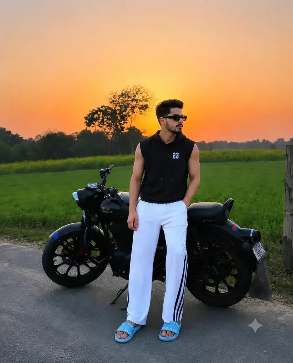Royal Enfield Evening DSLR Portrait