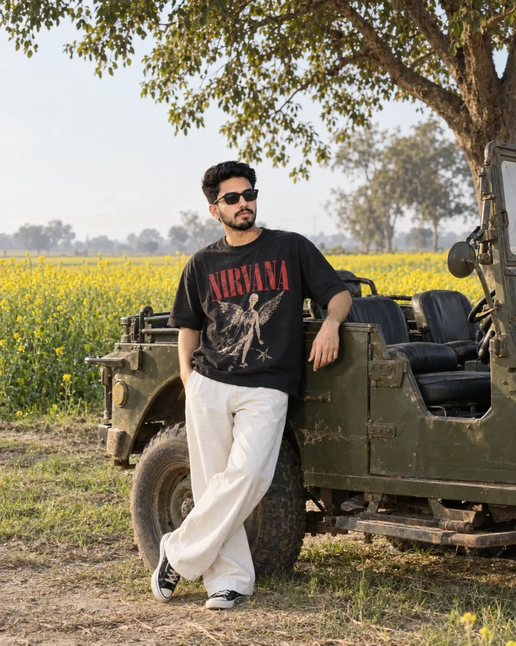 Village Side Open Jeep Dslr Portrait