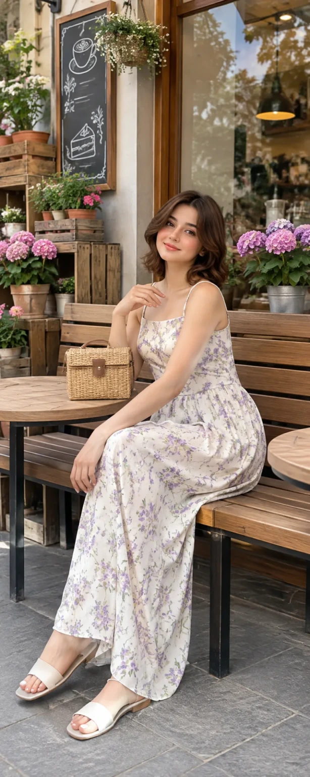 🌿📸 Casual Outdoor Portrait Photography – Natural Café Lifestyle Look