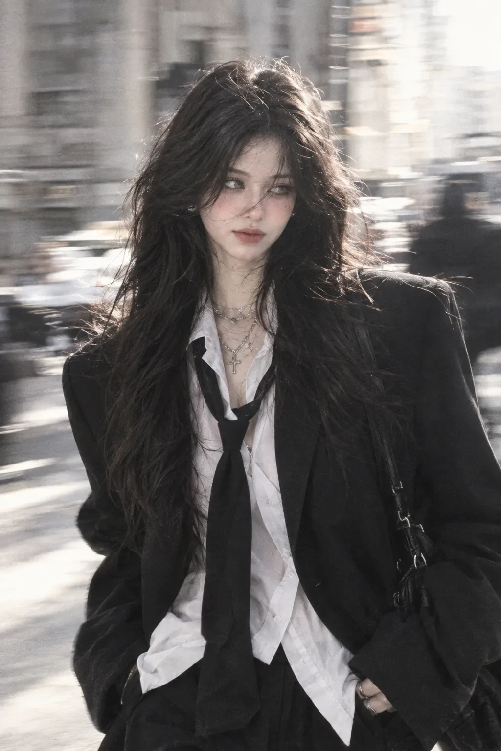 🖤 Moody Black &amp; White Street Fashion | Vintage Editorial ✨