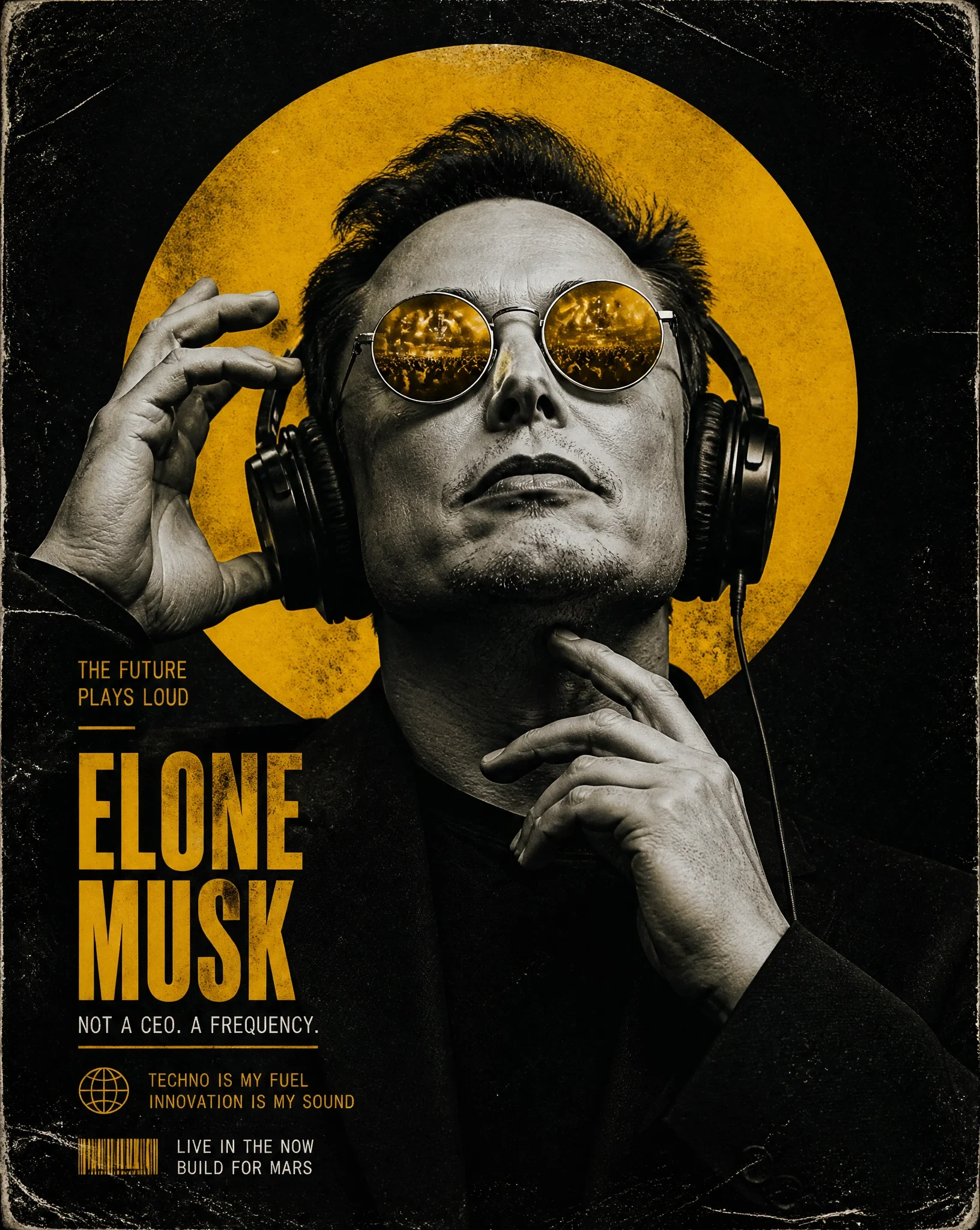 Dark, High‑contrast Poster with a Moody, Underground Club Aesthetic