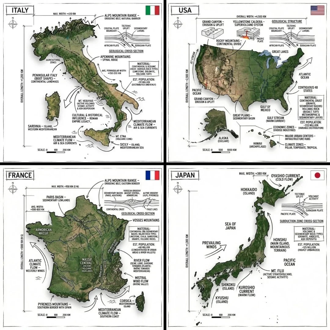 Infographic Image of COUNTRY, Combining a Realistic Photograph or Photoreal Render