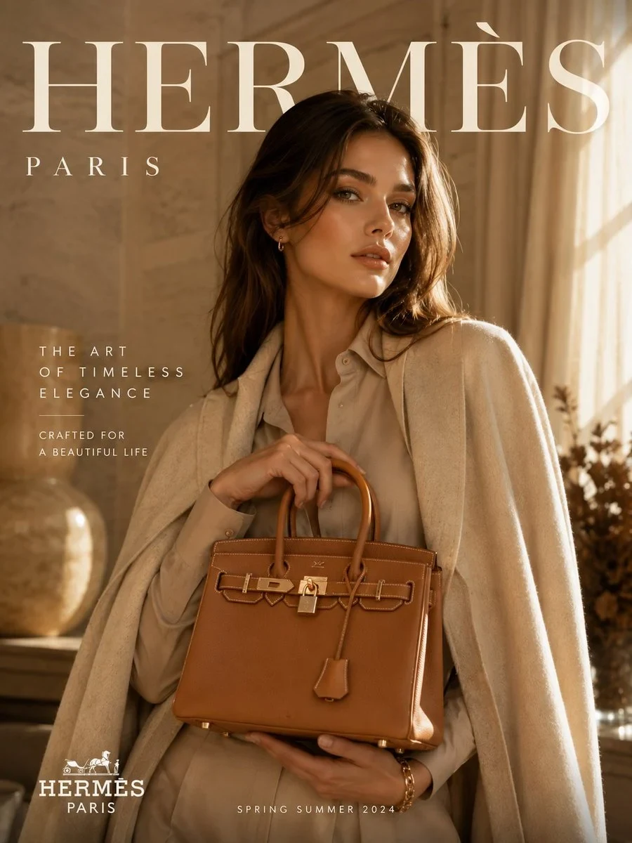 Ultra-Premium Luxury Fashion Campaign Poster Inspired by Elite European Fashion
