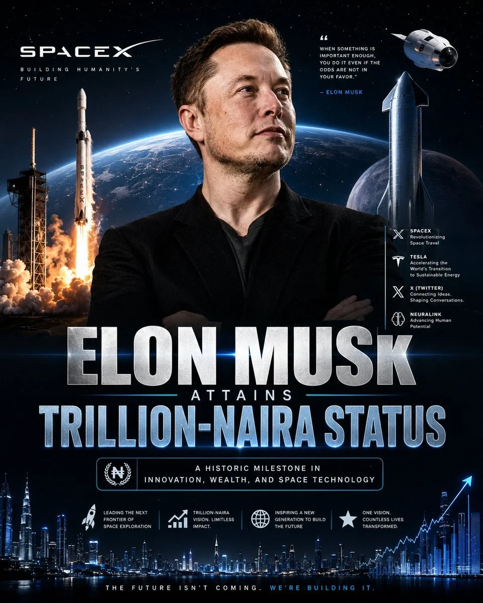 Bold, Cinematic Spacex Achievement Poster Featuring Elon Musk as