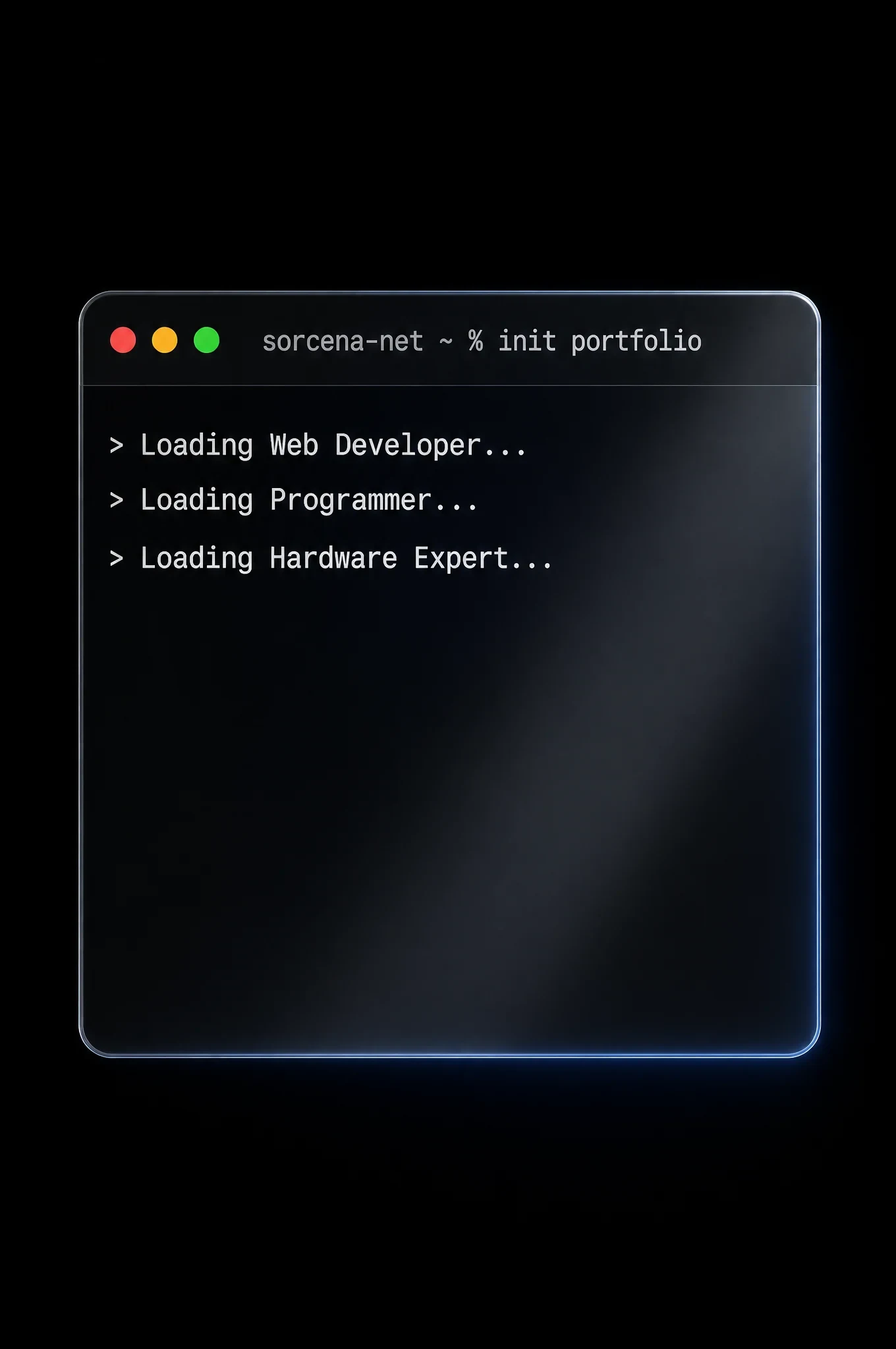 Subject & Action a Sleek, Modern MacOS Terminal Interface Floating in a Dark