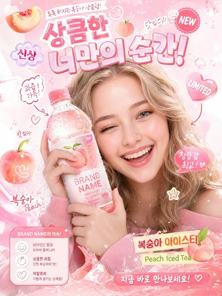 A High-Quality, Interactive Korean-Style Poster Featuring a Cheerful