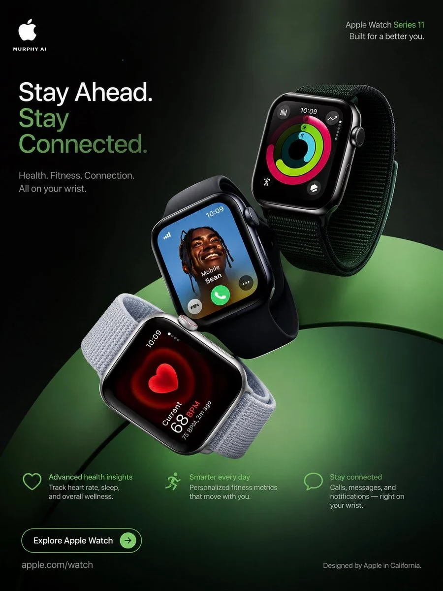 Ultra-Premium 4:5 Vertical Luxury Campaign Poster for Apple Watch Series 11