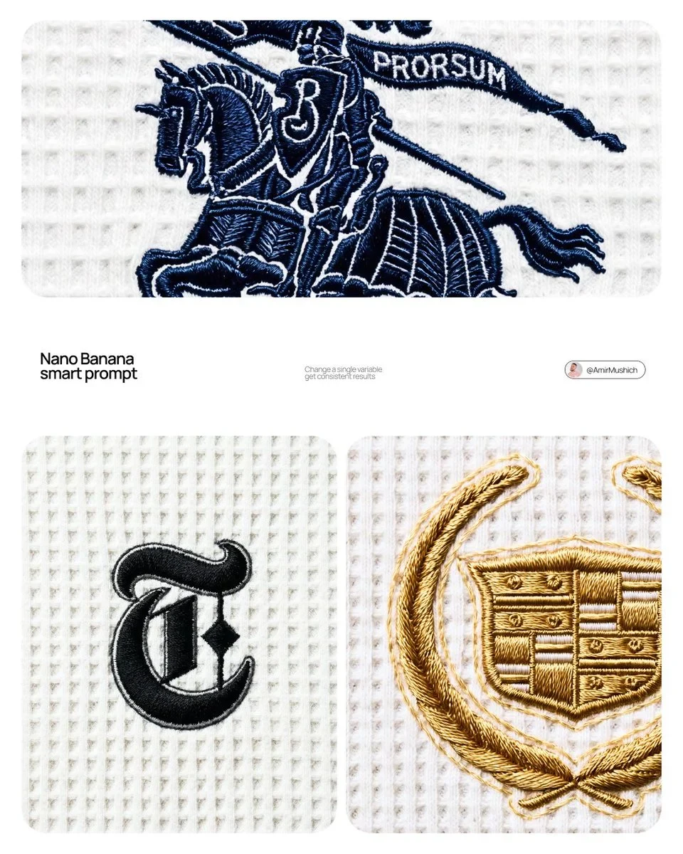 Embroidered Logo Textile Macro