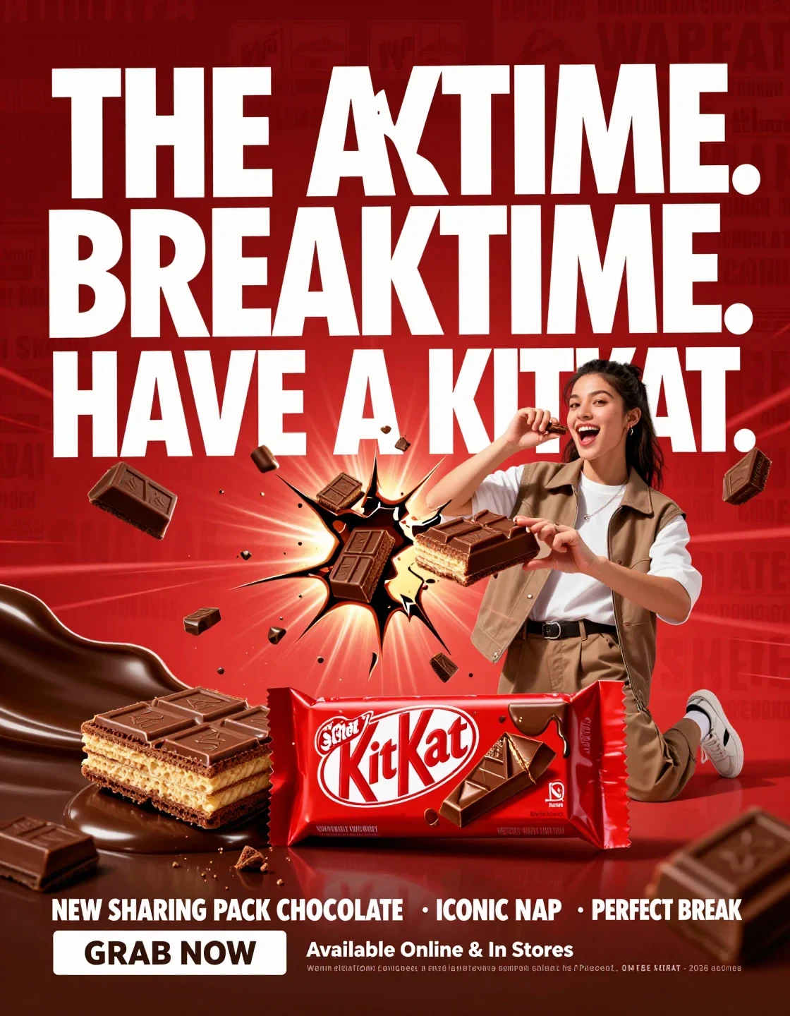FORMAT:4:5 Vertical Hyper-Commercial Chocolate Campaign Poster