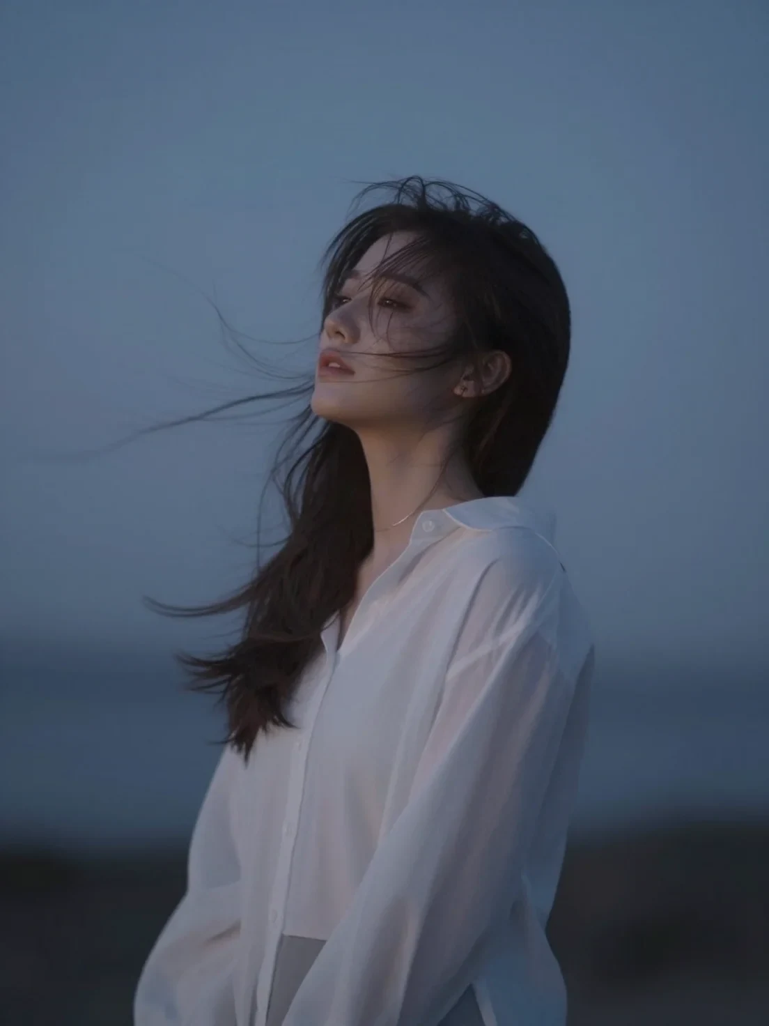 Character Reacting Deeply to Surroundings—wind, Music, Silence