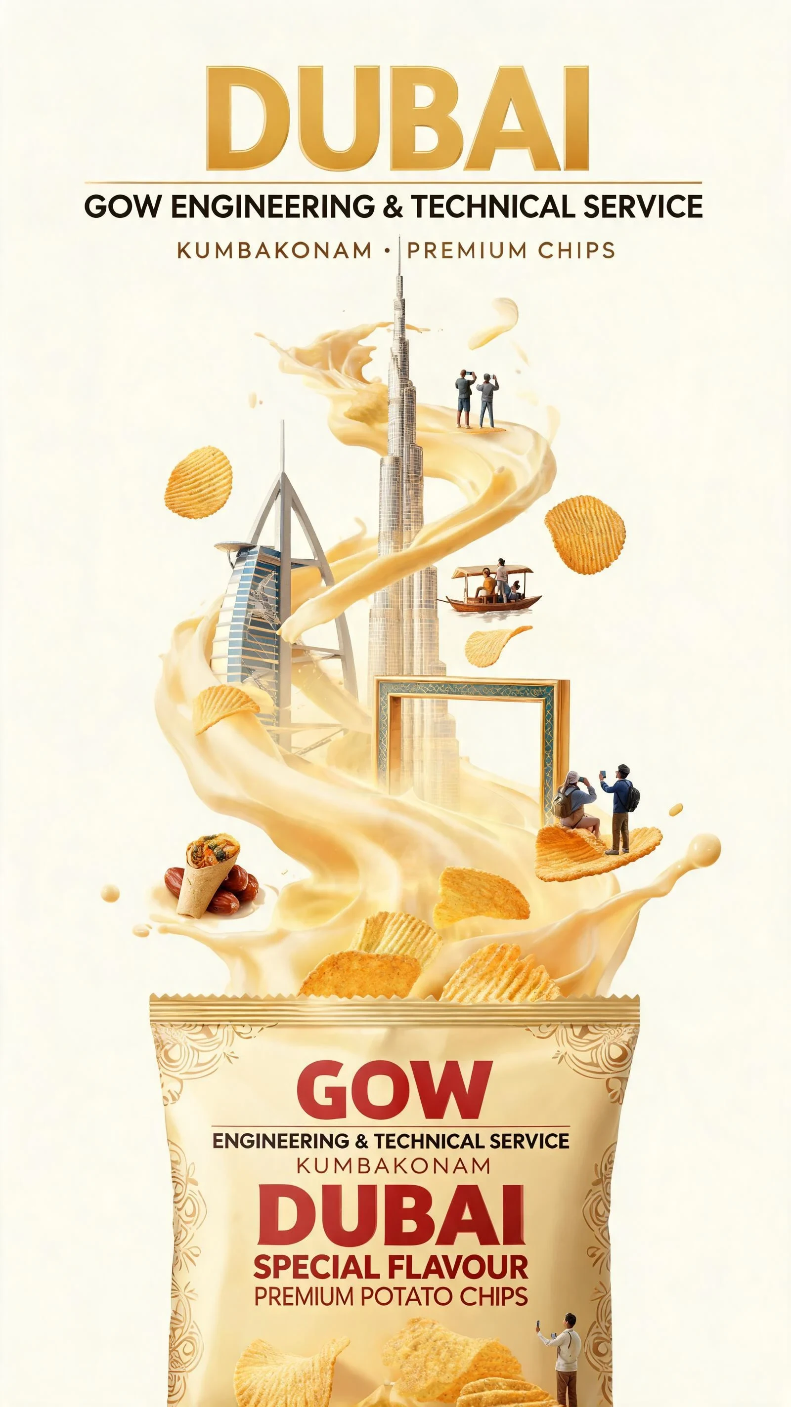 Premium Travel-Food Advertisement Poster for Dubai