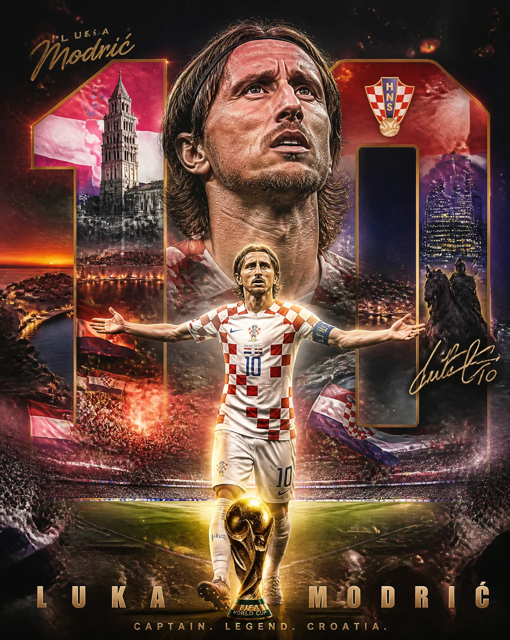 Luka Modrić Legacy Sports Poster