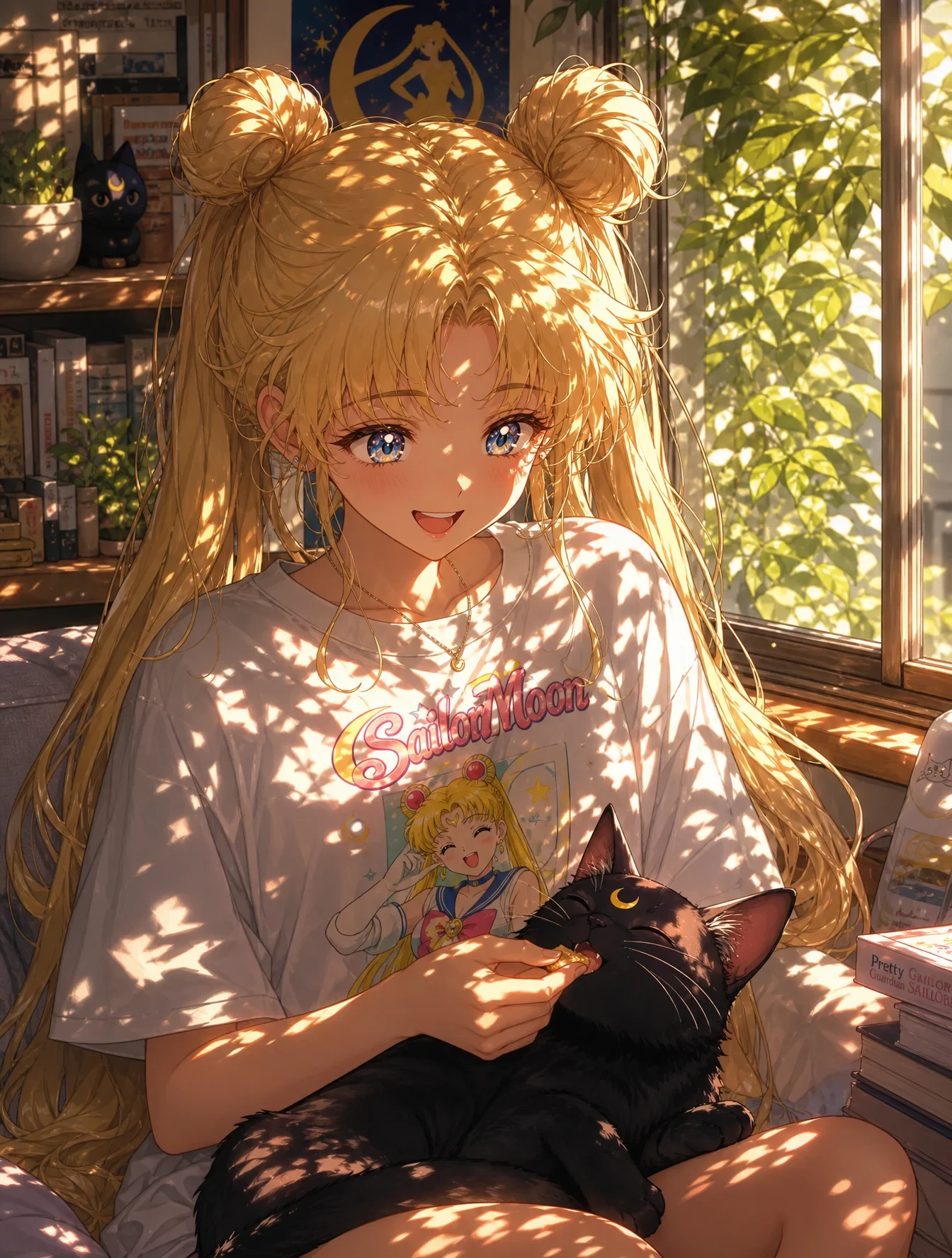 A Detailed and Heartwarming Modern Anime Illustration Portrait of Usagi Tsukino