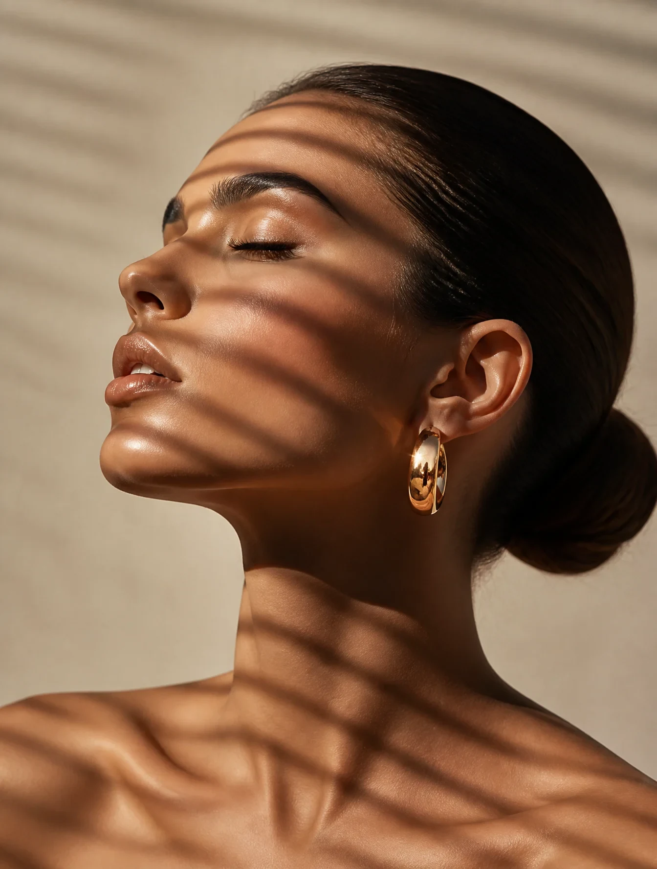 Close-Up Portrait of a Woman Showing Only Her Head and Shoulders