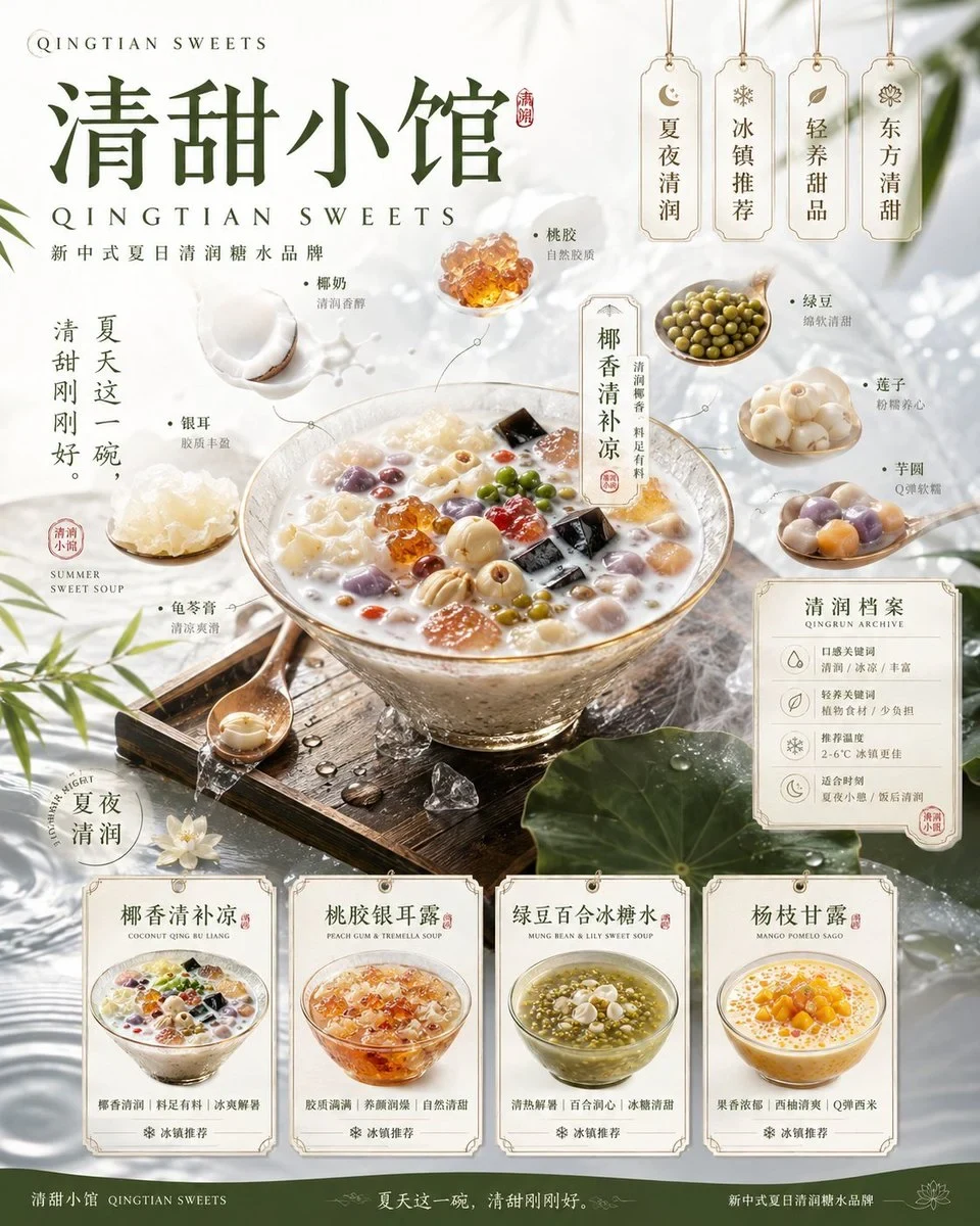 请根据以下品牌信息，创作一套高完成度、具有统一视觉系统的「4张品牌视觉提案」