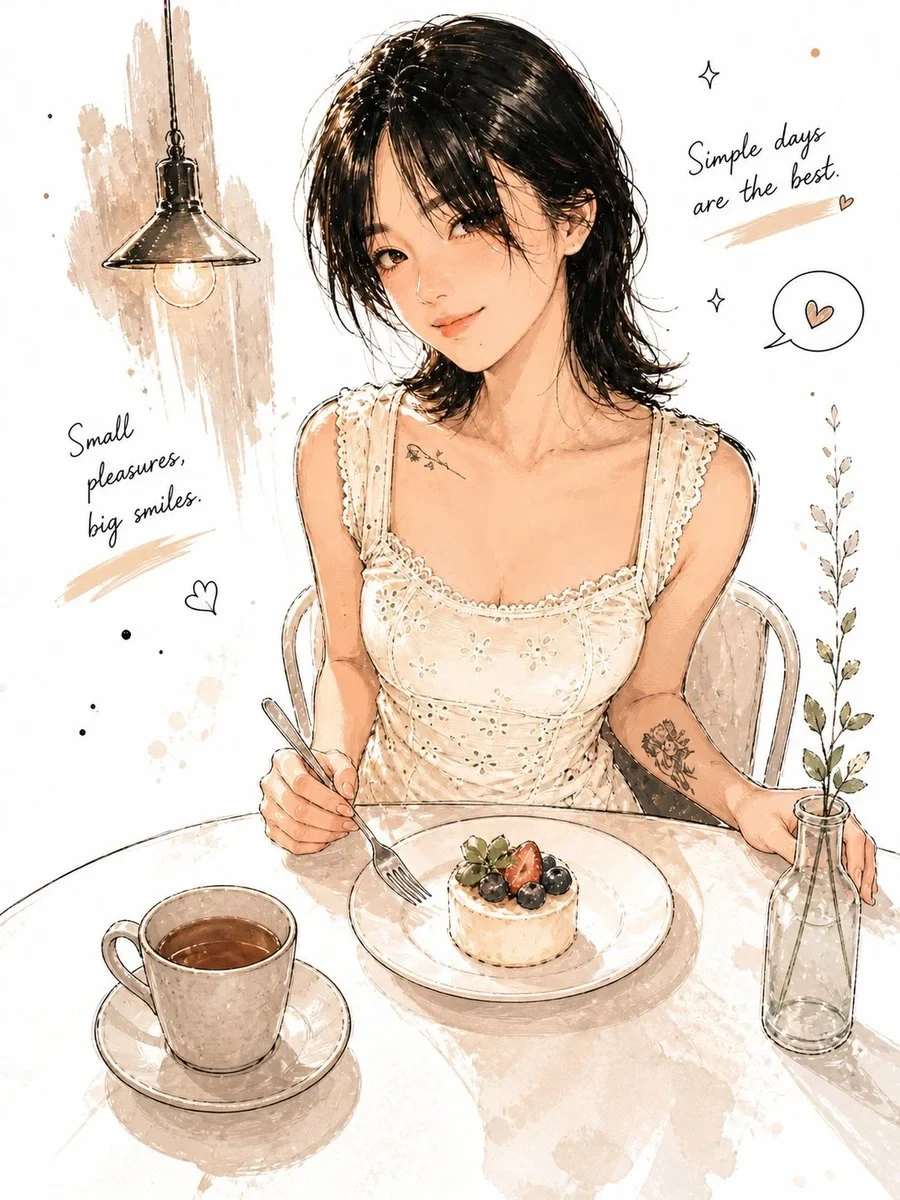 Watercolor Cafe Portrait