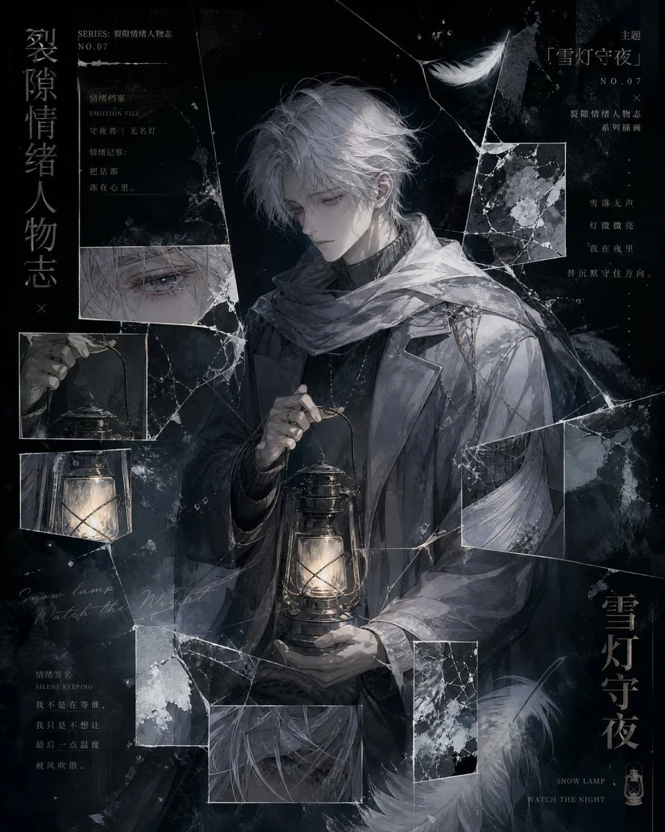 Vertical Aspect Ratio Original Anime-Style Emotional Illustration Poster