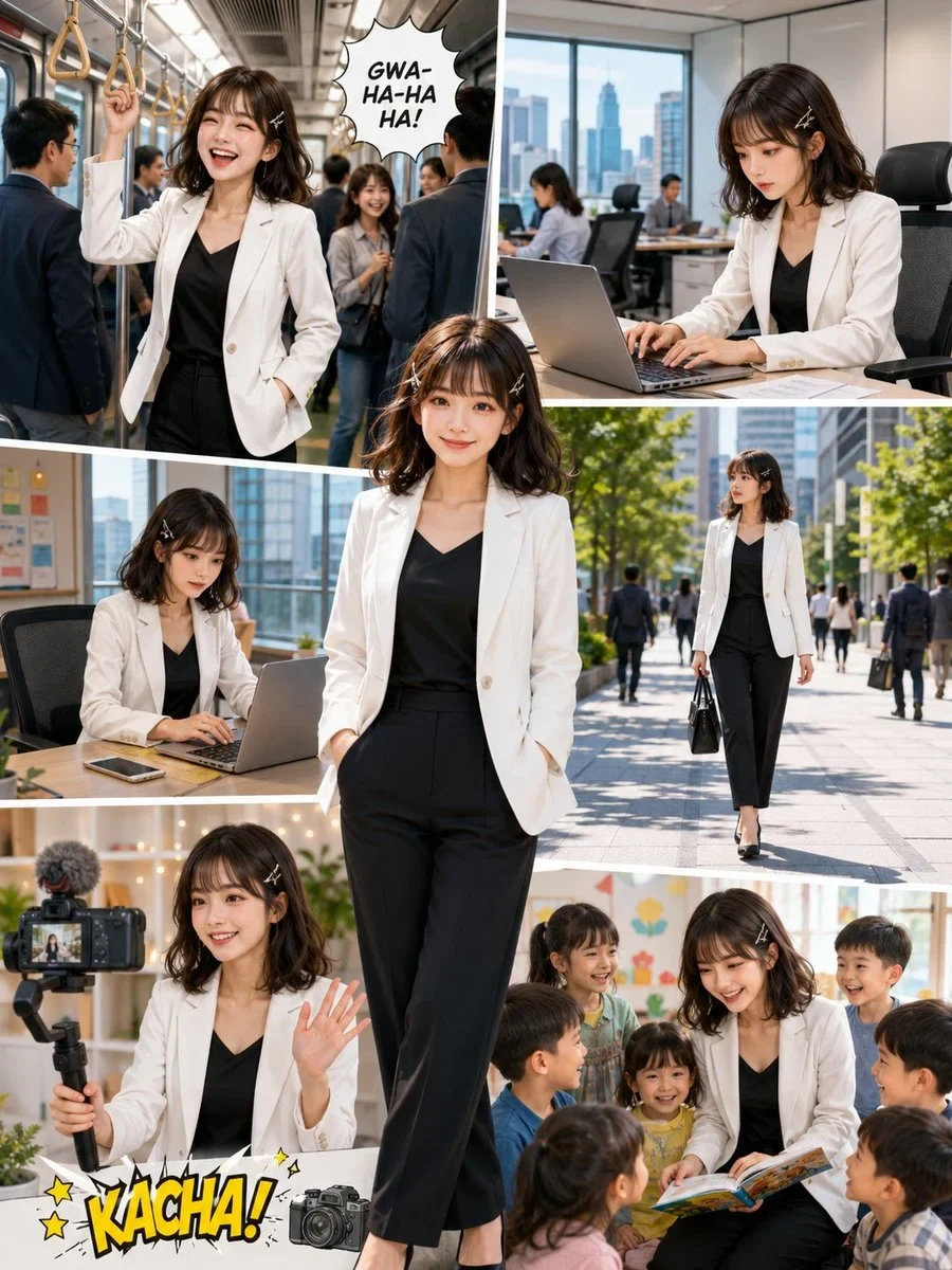 Corporate Lifestyle Manga-Style Photo Collage