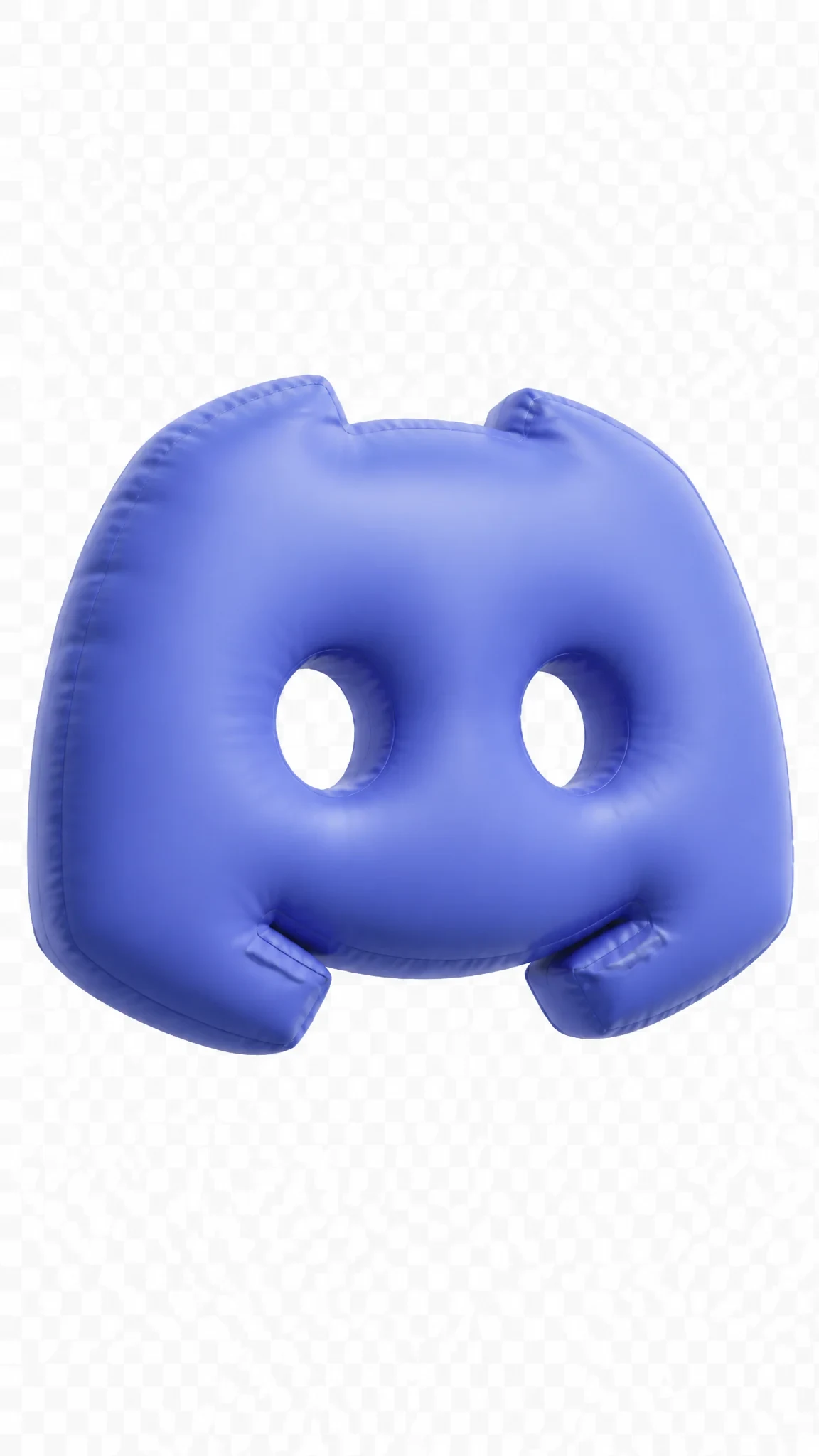 Ultra-Realistic 3D Inflatable Logo of Discord, Designed as a Soft