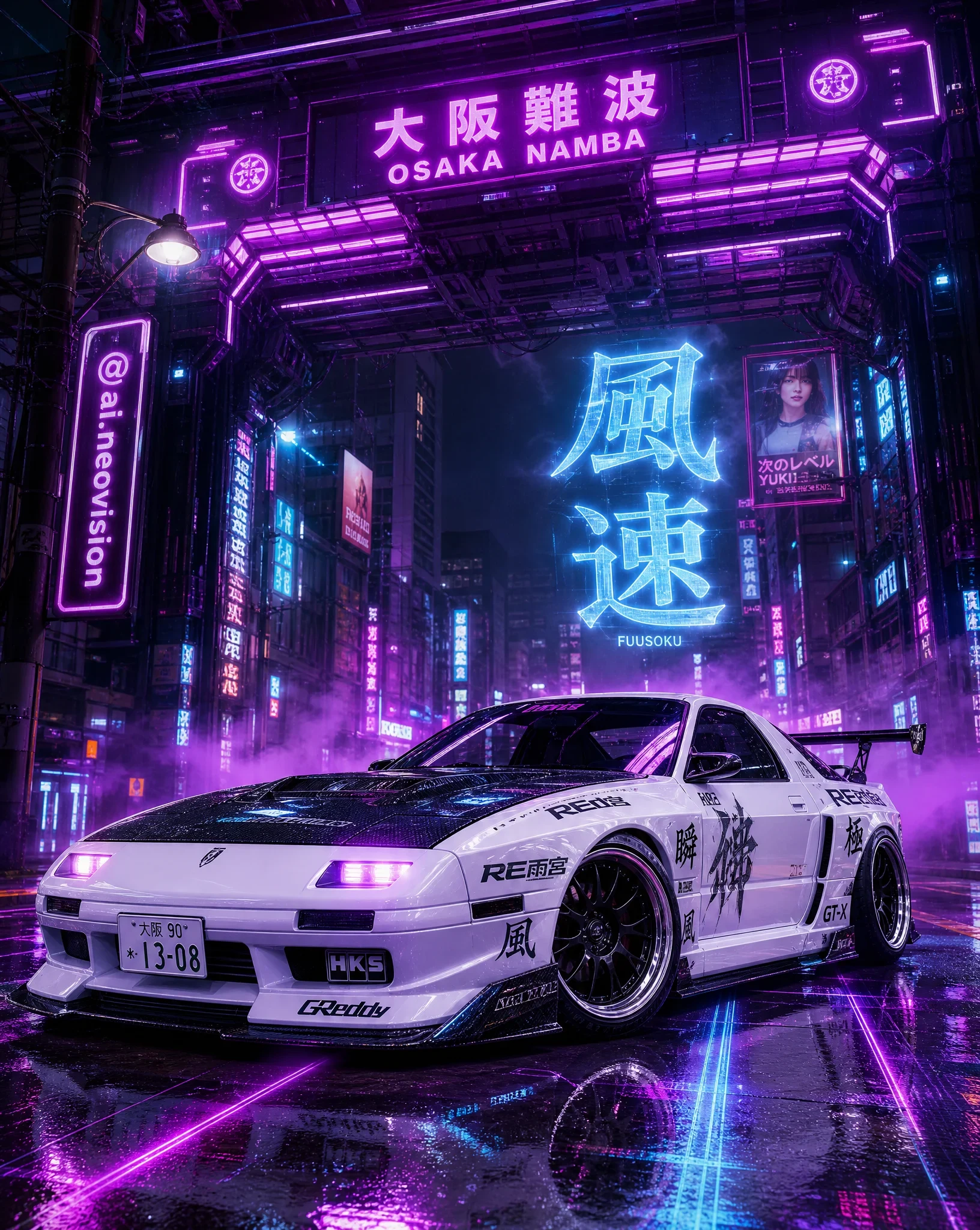 Mazda RX-7 GT-X (FC) '90, white metallic paint
