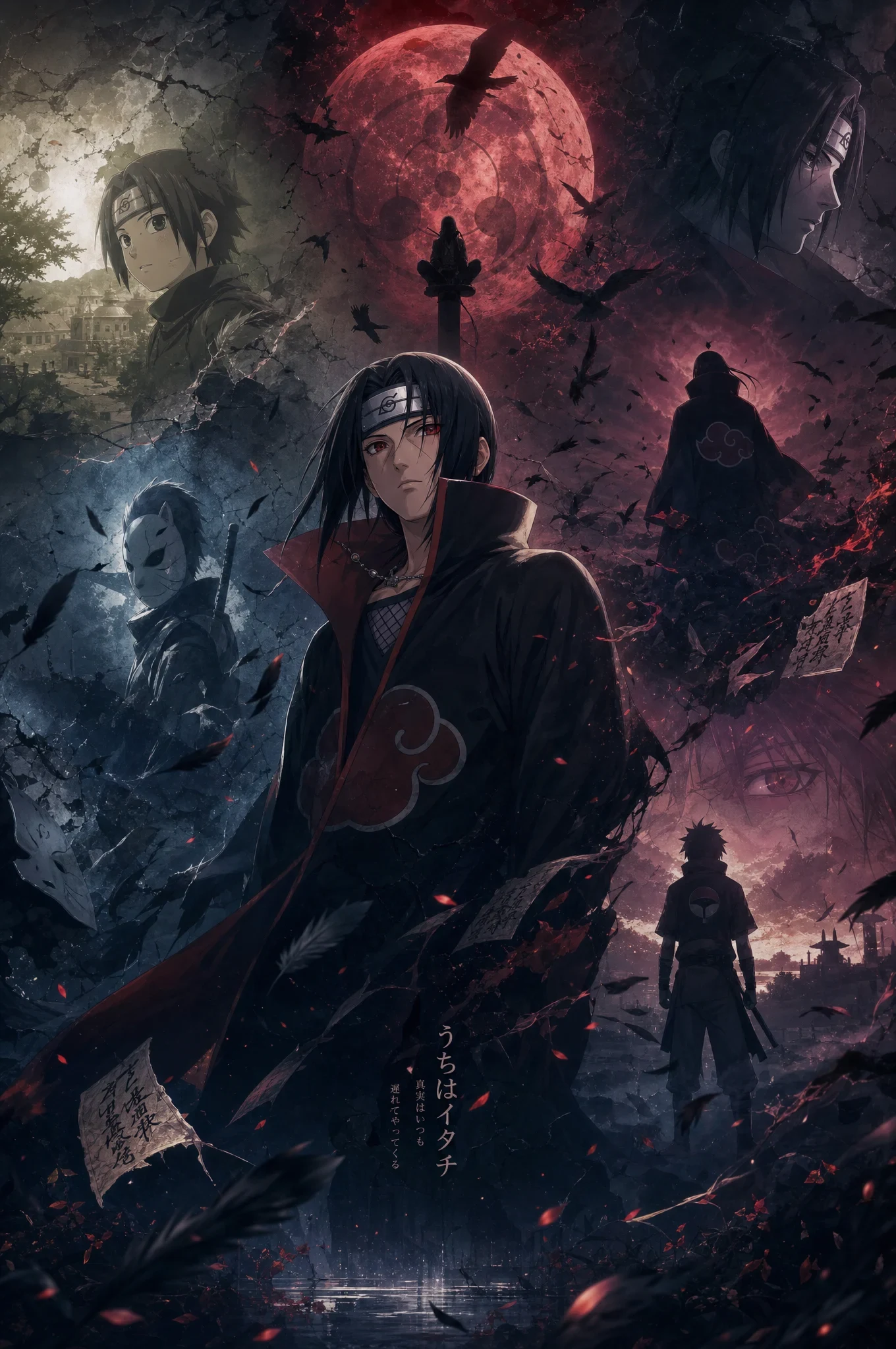 Character: Itachi Uchihadesign a Cinematic Narrative Growth Poster Centered
