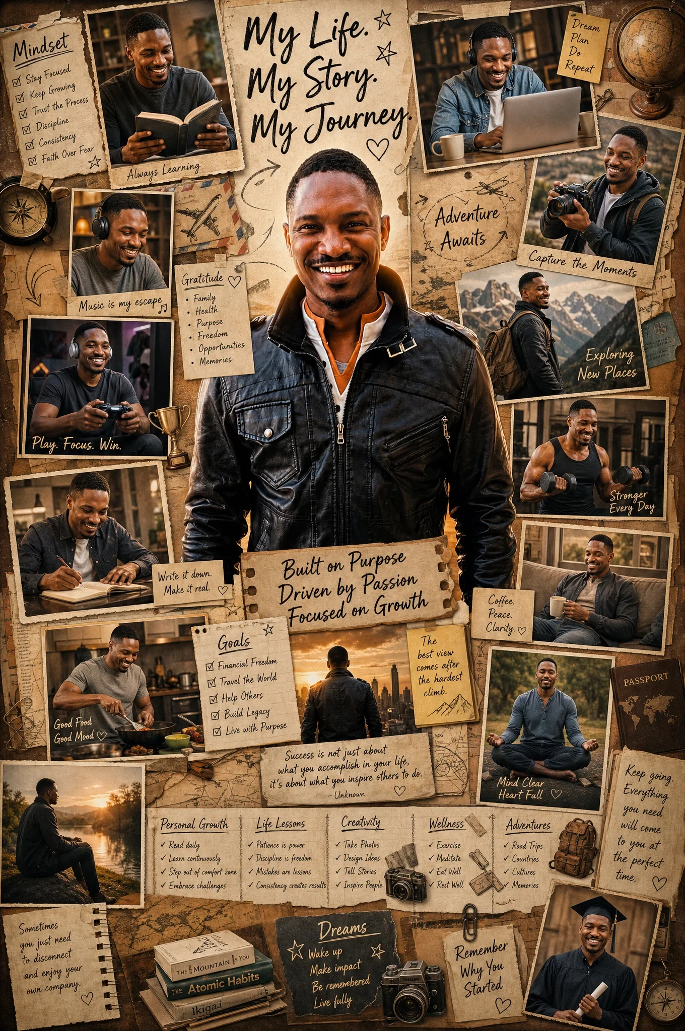Universal Scrapbook Life-Story Poster Prompt (works with Any Portrait Photo)>