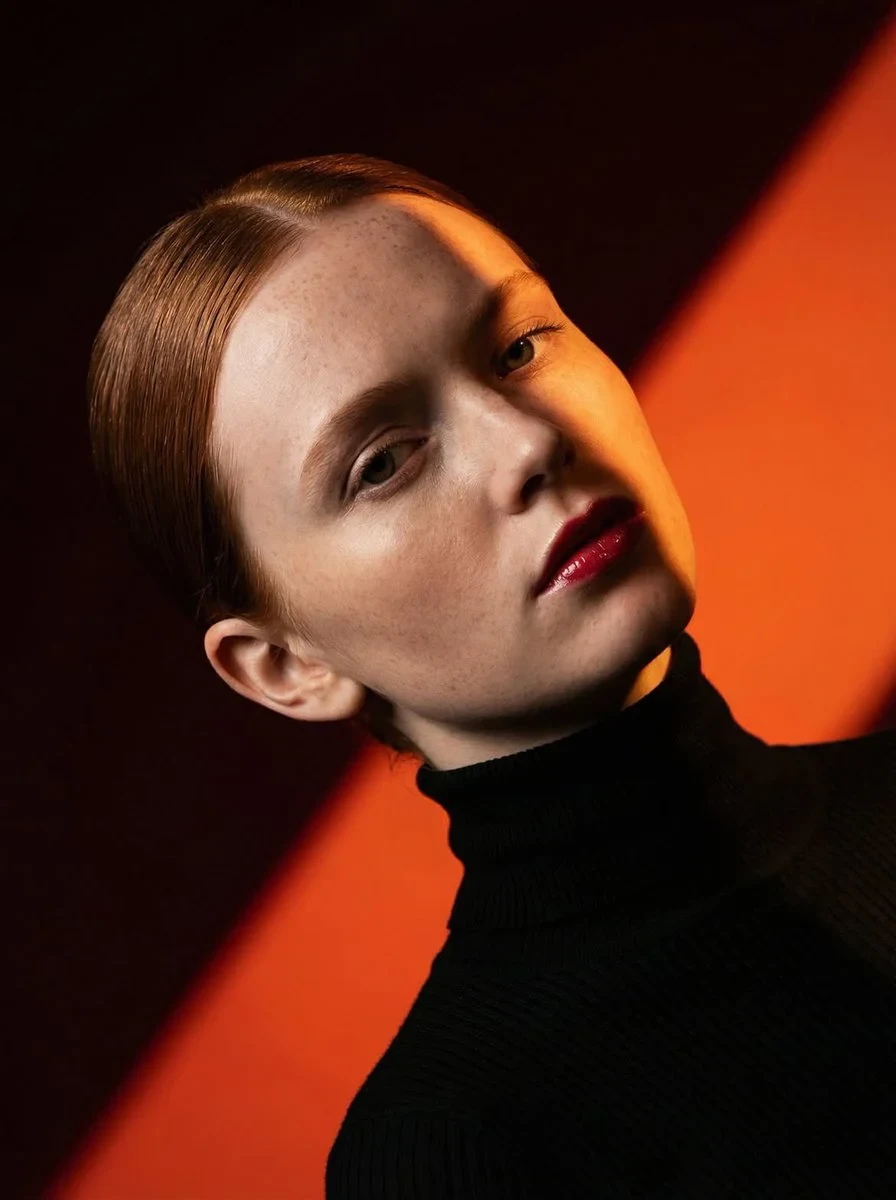 Ultra-High-Fashion Editorial Beauty Portrait of a Fair-Skinned Female Model