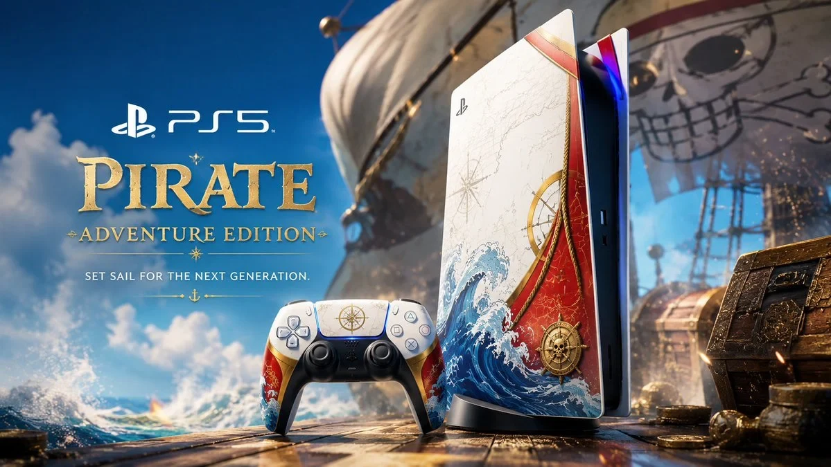 Premium Cinematic Advertising Poster for a Custom PS5 and Matching Dualsense