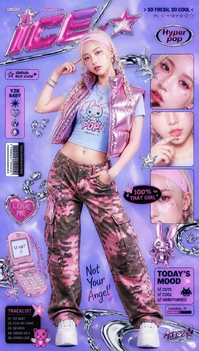 A Vibrant Y2K Hyper-Pop Aesthetic Magazine Cover / Promotional Poster