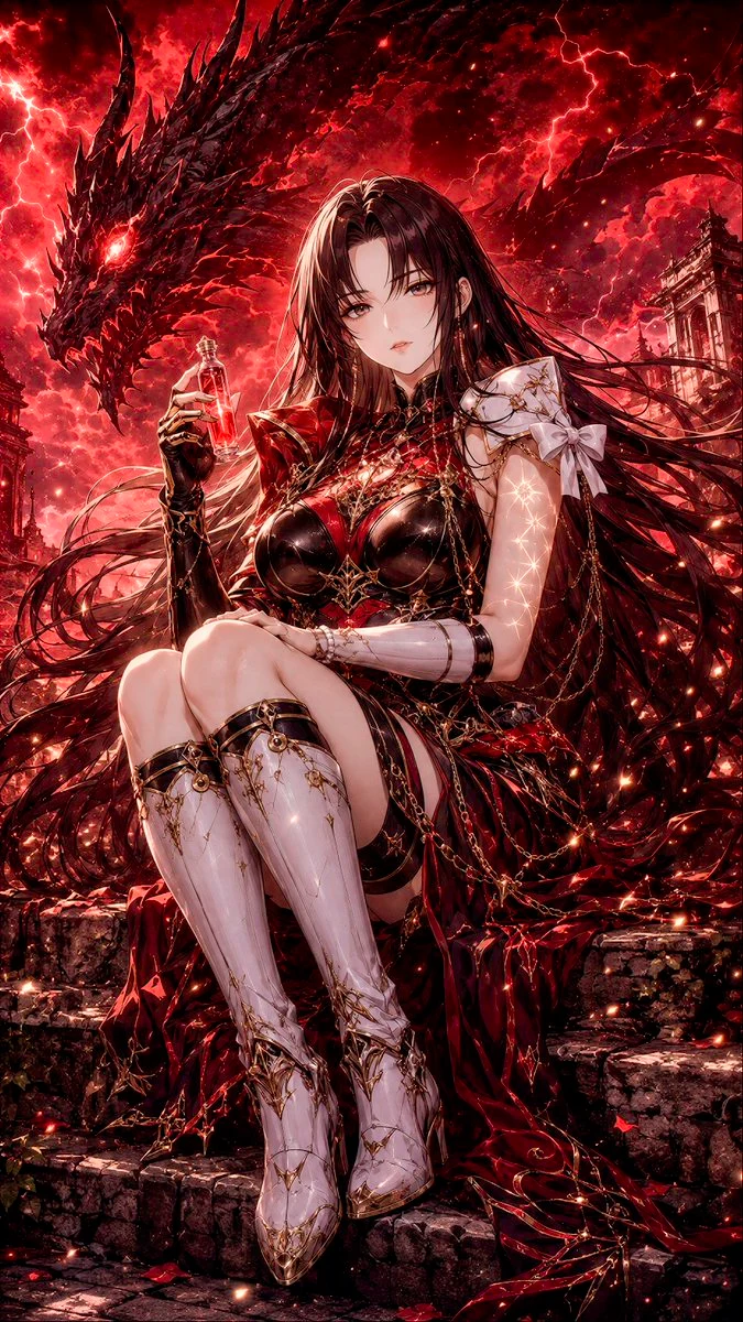 Dark Fantasy Anime Key Visual Illustration