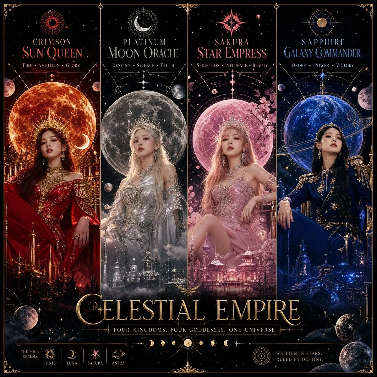 Theme: Four Goddesses Ruling Four Cosmic Kingdoms Ultra-Premium K-Pop Comeback